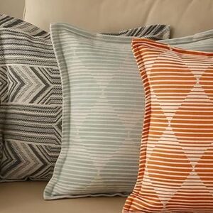 💚 Wangyiyi 18x18 Throw Pillow Covers Set of 2 Sage Green Geometric Striped